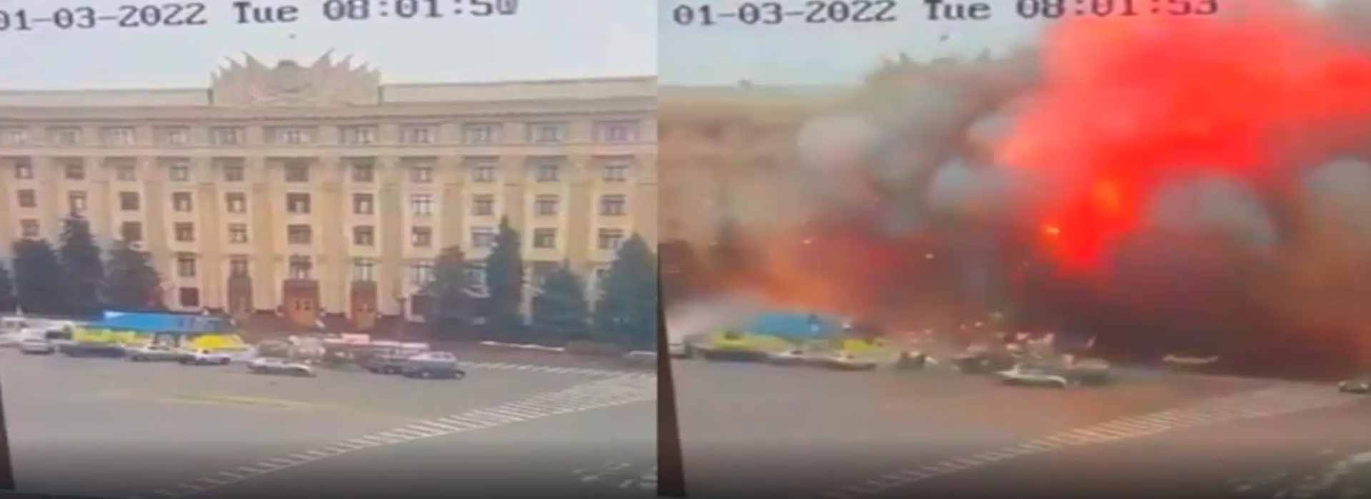 La furia delle bombe. Kharkiv: i russi bombardano la sede del governo regionale.