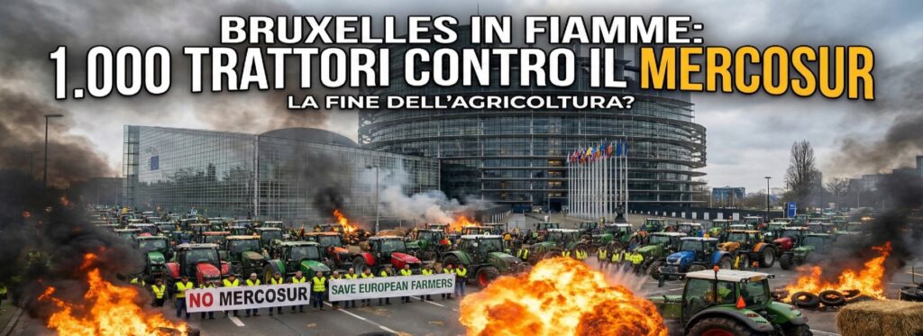 L’assedio di Bruxelles: 1.000 trattori contro il Mercosur